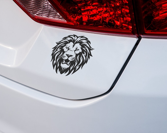 Lion Head Vinyl Decal Waterproof Silhouette Sticker Wall Art Animal Car Laptop Decor Gift