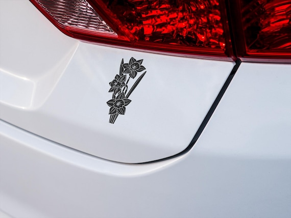 Botanical Daffodil Flower Vinyl Decal Nature Floral Wall-Sticker Art Minimalist Home Plant-Garden Decor Gift