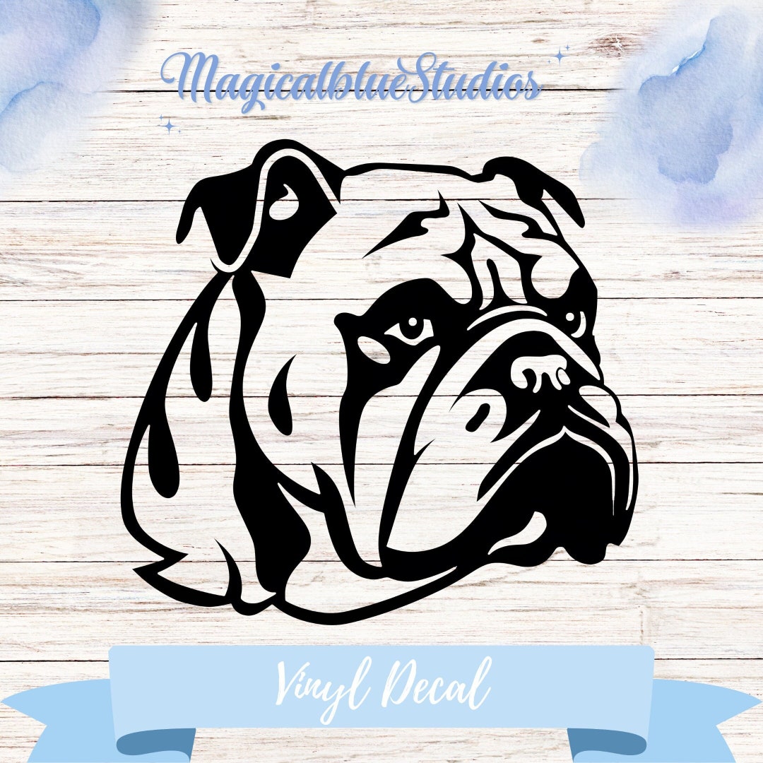 Bulldog Vinyl Decal: Waterproof Dog Sticker for Car, Laptop, Wall Decor ...
