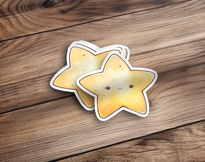Cute Star Sticker, Kawaii Star Decal, Yellow Star Sticker for Laptop, Water Bottle Sticker, Cute Stationery Decoration, Star Scrapbooking