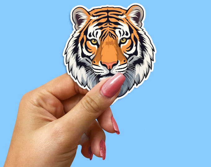Colorful Tiger Vinyl Sticker: Laptop Car Decal