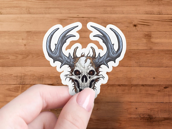 Wendigo Skull Vinyl Decal: Creepy Gothic Horror Art