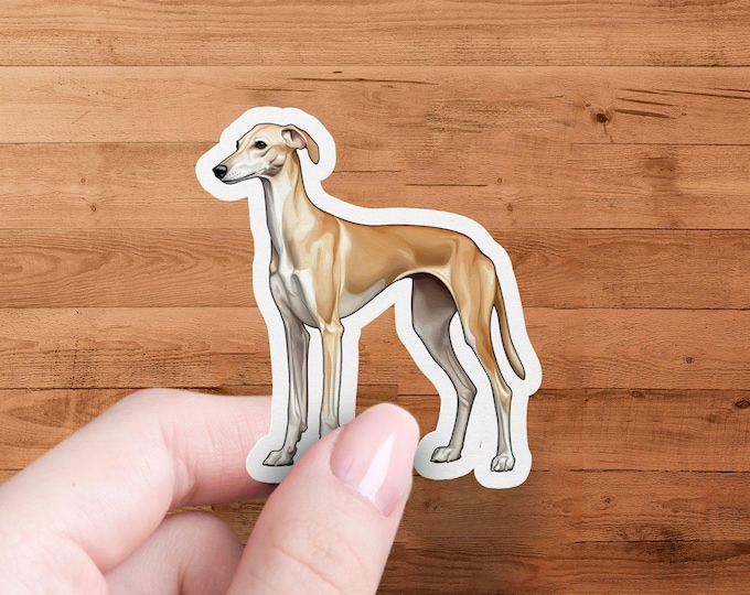 Whippet Dog Sticker, Cute Greyhound Decal, Animal Car Sticker, Pet Lover Gift, Laptop Decoration, Water Bottle Sticker, Dog Lover