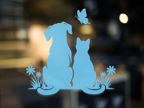 Dog and Cat Vinyl Decal – Pet Memorial Sticker for Car, Laptop, or Wall Decor