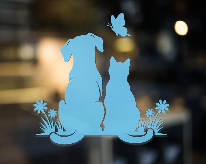Dog and Cat Vinyl Decal – Pet Memorial Sticker for Car, Laptop, or Wall Decor