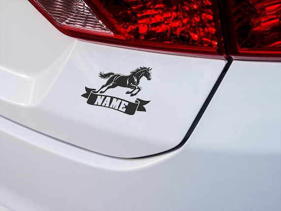Personalized Horse Vinyl Decal – Custom Name Running Horse Sticker for Cars and Laptops