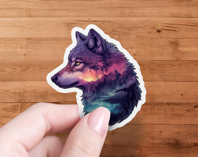 Galaxy Wolf Sticker: Waterproof Laptop Decal