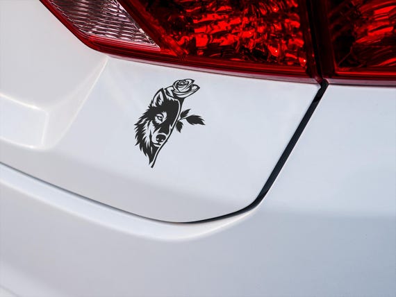 Wolf Rose Vinyl-Decal Sticker for Car Laptop Window Outdoor Waterproof-Art Animal Nature Symbol Gift
