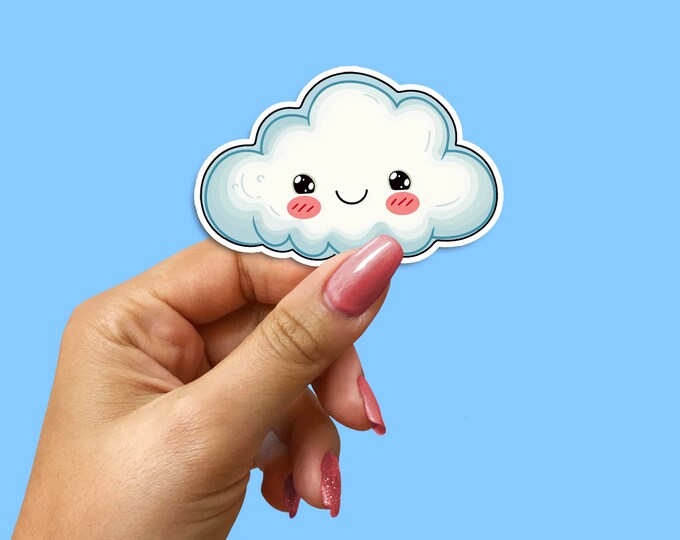 Sweet Kawaii Cloud Sticker Pack - Fun for Kids, Notebooks, Laptops, Phones, Cars & Windows - Decorative Decals