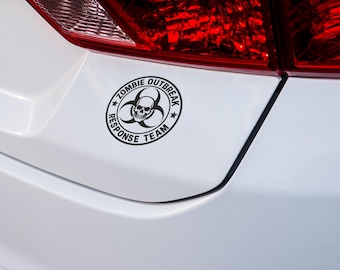 Zombie Outbreak Response Team Sticker, Car Decal, Emergency Preparedness Vinyl, Horror Fan Gift, Halloween Decor, Funny Zombie Sticker