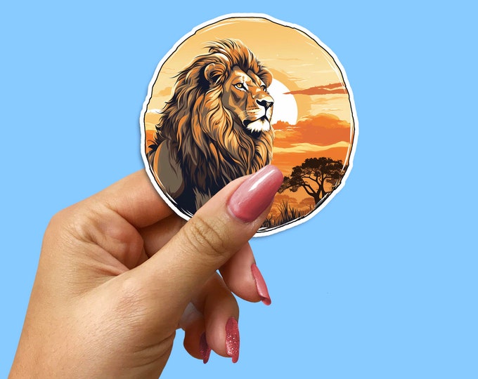 Majestic Lion Vinyl Sticker - Premium Quality, Animal Decal