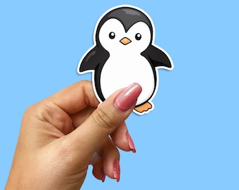 Cute Penguin Sticker - Adorable Animal Decal for Laptops, Water Bottles, Notebooks, and More - Charming Arctic Penguin Vinyl Sticker
