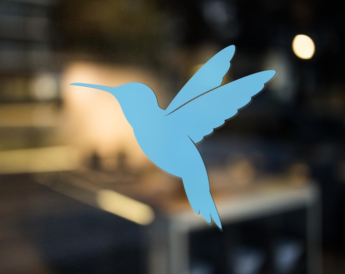Minimalist Hummingbird Vinyl Decal – Black Silhouette Bird Sticker for Laptops, Cars or Windows