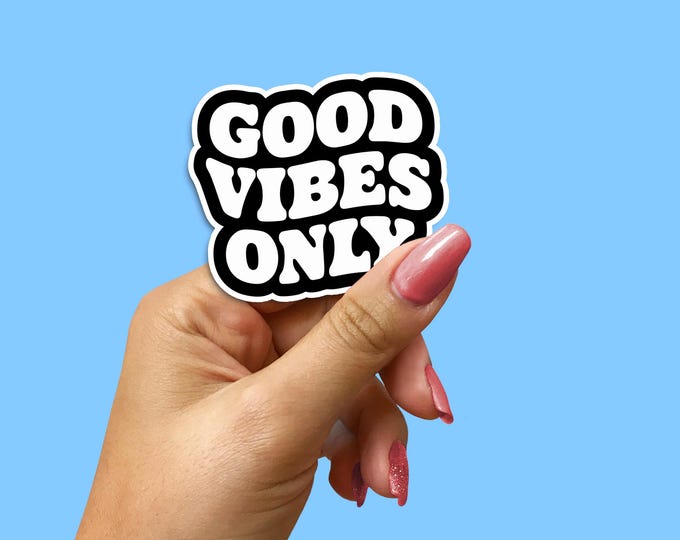 Good Vibes Only 3 Inch Waterproof Sticker – Inspirational Positive Quote Vinyl Decal for Laptops, Water Bottles & More
