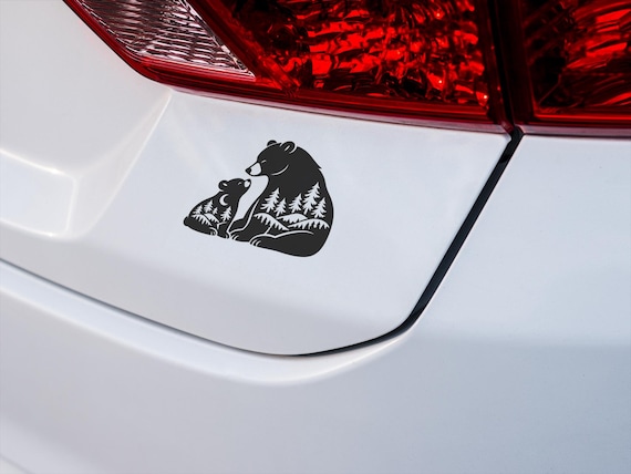 Bear Family Forest Vinyl Decal Wildlife Car Laptop Sticker Nature Silhouette