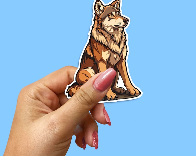 Desert Wolf Sticker: Durable Vinyl Decal, Wildlife Art