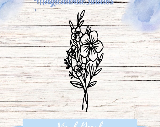 Lovely bunch of wild flowers our own design , Car decal, car stickers, car accessories, wall art, wall decor, wall prints, wall stickers, wa