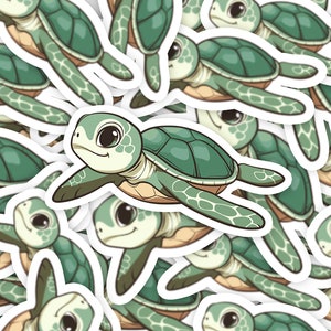 Adorable paquete de pegatinas de animales de tortuga para niños: ¡perfecto para computadoras portátiles, teléfonos, automóviles, ventanas y más! Ideal para la escuela, el hogar.