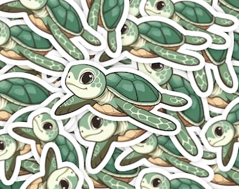 Adorable Turtle Animal Sticker Pack for Kids - Perfect for Notebooks, Laptops, Phones, Cars, Windows, and More! Ideal for School, Home