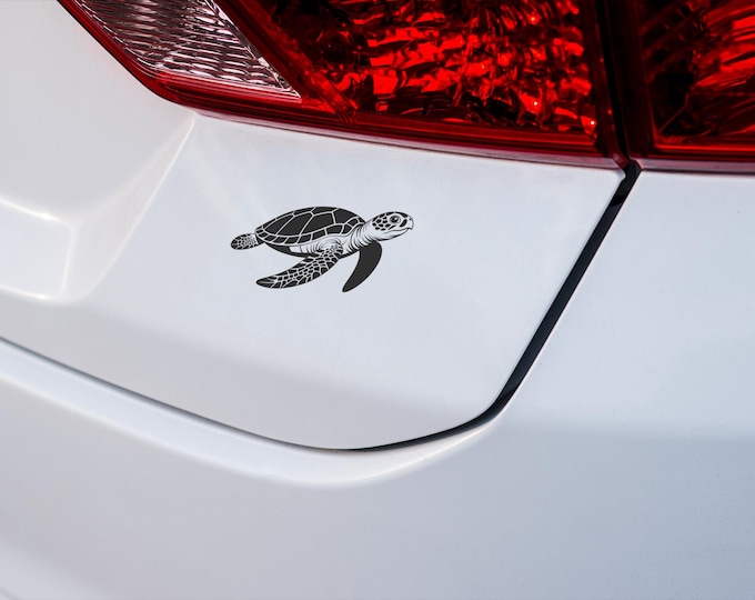 Turtle Car Decal: Waterproof Vinyl Animal Graphic