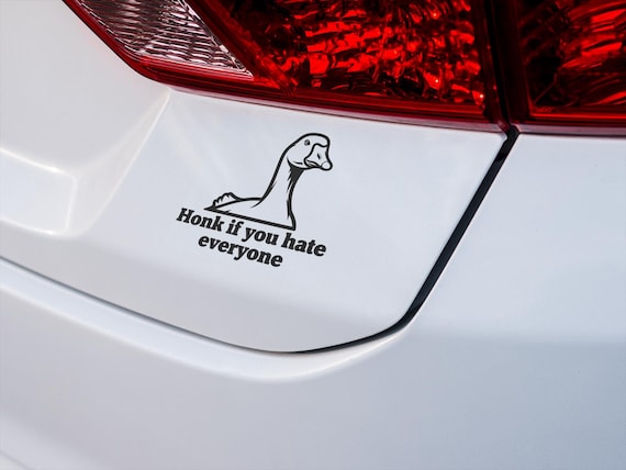 Glossy-Vinyl Car-Decal Goose-Graphic Honk-If-You-Hate-Everyone Quote-Sticker Window-Bumper Funny-Anti-Social-Humor