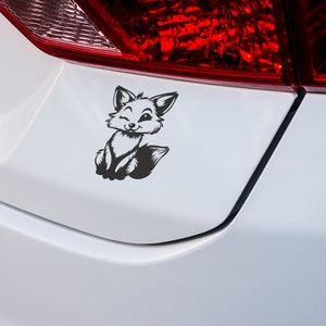 Cute Winking Kawaii Fox Vinyl Decal - Adorable Animal Sticker for Laptops, Cars, Water Bottles & More