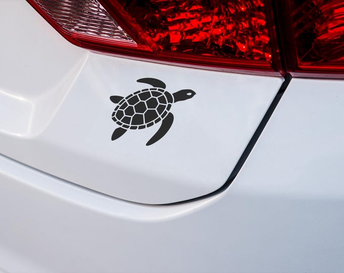 Sea Turtle Vinyl Decal Sticker for Car Laptop Wall Water Bottle – Ocean Animal Silhouette Waterproof Removable Turtle Vinyl Art