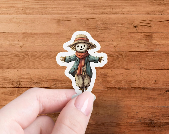Scarecrow Sticker Autumn Fall Halloween Decor Decal Laptop Water Bottle Scrapbook Harvest Decoration