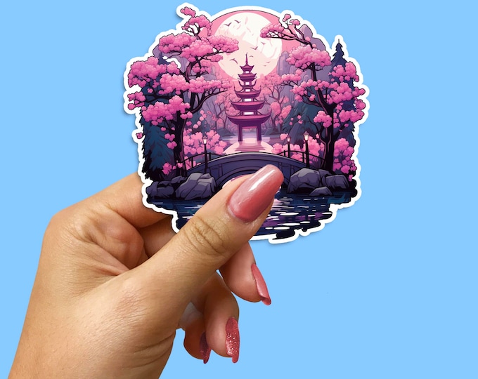 Mystical Garden Cherry Blossom Sticker, Blooming Floral Decal, Cherry Blossom Tree, Nature-Inspired Wall Decor, Spring Blossoms, Decoration