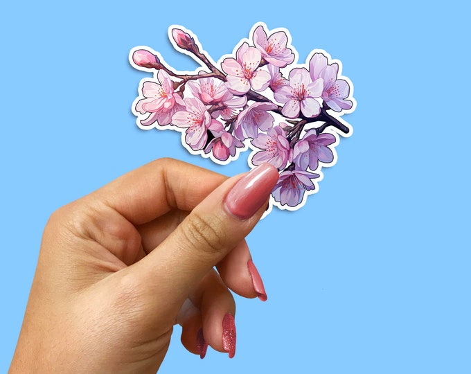 Cherry Blossom Stickers - Impressionistic Soft Pinks - Elegant Blooming Flowers for Journals, Laptops & More