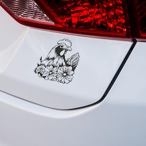 Chicken Vinyl Decal - Cute Farmhouse Wall Art, Chickens Stickers for Car, Laptop & Home Decor, Easter Gift, Rustic Decor