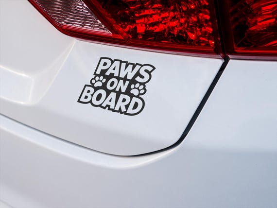 Paws On Board Dog Car Decal Vinyl Sticker Pet Safety Window Bumper
