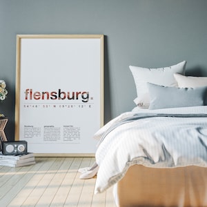 Póster de tombaenre® Flensburg - Colección tipográfica PSTR de tombaenre