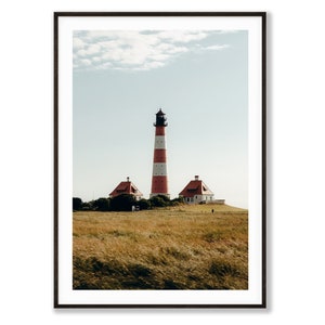 tombaenre® Premium Poster - Westerhever Leuchtturm - Wohndeko | Wanddeko | Kunstdruck | Wandbilder | Versandkostenfrei