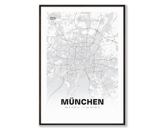 Munich city map / city map | Premium poster | Free shipping | tombaenre®