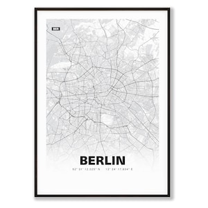 Plan de la ville de Berlin / plan de la ville | Affiche Premium | Livraison gratuite | tombaenre®