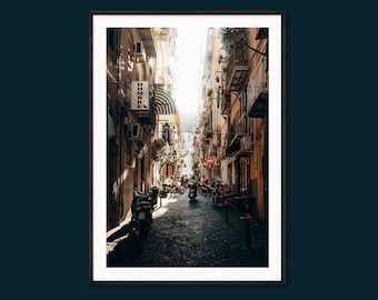 Naples Poster – Italian Old Town Alley | Fine Art City Print on Matte Photo Paper | Multiple Sizes, Free Shipping | tombaenre®
