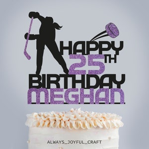 Woman Hockey Player cake topper/Personalize topper/ Birthday cake topper/ Name Topper/ Cake decoration/sports/ age topper