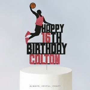 Basketball cake topper/Personalize topper/ Birthday cake topper/ Custom Name Topper/ Birthday decoration/ Cake decoration/sports/ age topper