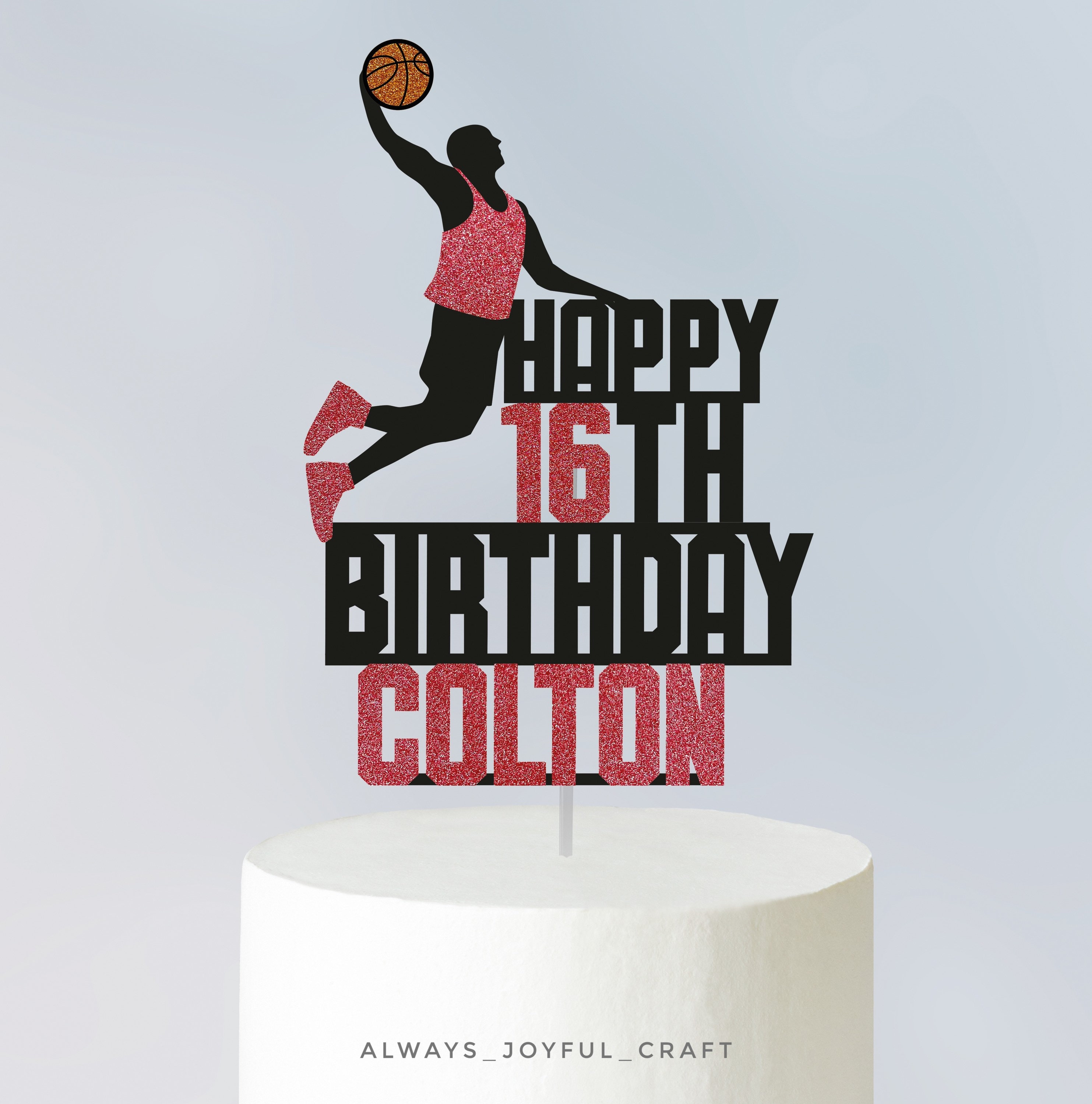Basketball Cake Topper/personalize Topper/ Birthday Cake Etsy