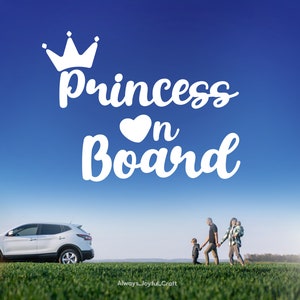 Baby on board decal/ Car decal/ Bumper sticker/ vinyl sticker/ Outdoor decal/ car sign/ Princess/ family car