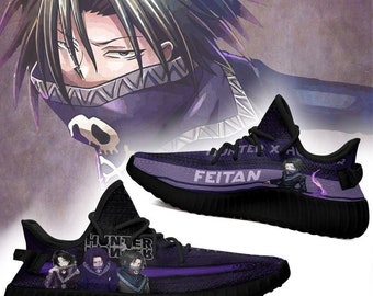 Leorio Yz Custom Hunter X Hunter Anime Black Yeezy Boost 350 Etsy
