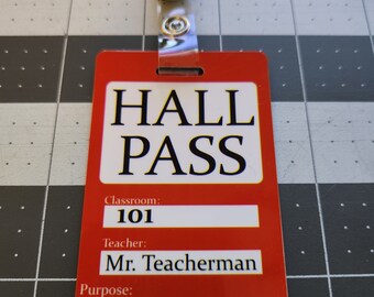 Hall Pass lanyard clip on