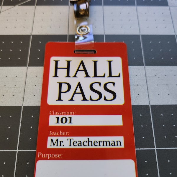 Hall Pass lanyard clip on