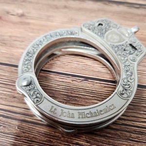 Custom engraved handcuffs / police / law enforcement / restraints