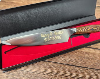 Custom Etched Chefs Knife / personalized knife / kitchen knife / 8" knife