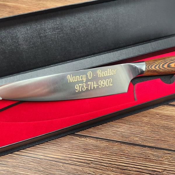 Custom Etched Chefs Knife / personalized knife / kitchen knife / 8" knife