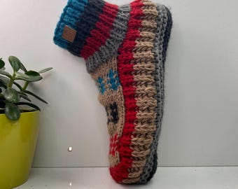 Handmade Wool Slipper Socks: Warm Winter Indoor Shoes 5