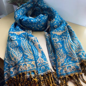Handmade Wool Shawl / TIBET Yak Wool scarf / floral pattern YAK wool scarf, shawl  Wrap blanket meditation Pashminas prayer yoga Stole B1