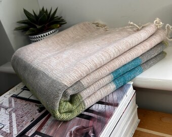 Hand-Loomed Yak Wool Blend Blanket fairly traded from Nepal Travel/camping warp Home accessories  ideal gift k2